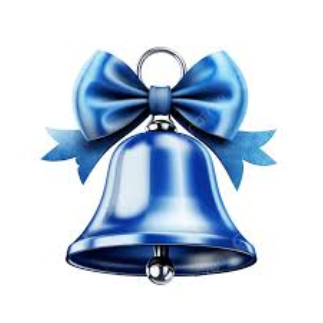 BLUE CHRISTMAS IRON BELL 6PCS TUBE 522053